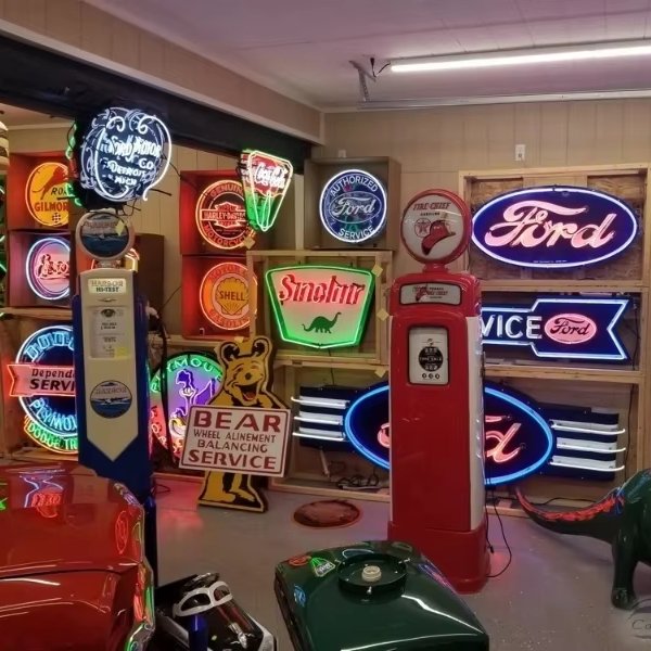 Custom Old Fashion Vintage Decoracion Car Real Glass Neon Tradition Hand-Bent Glass Tubes Sign for Shop